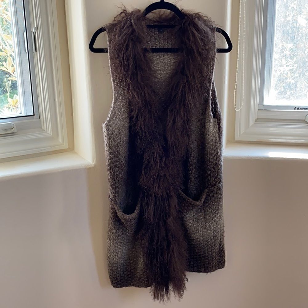 Alberto Makali Womens Fur Cardigan